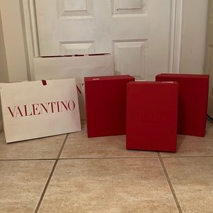 Valentino Authentic bundle of shoe boxes and shopping bags